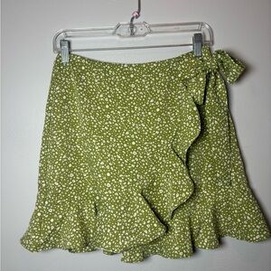 Princess Polly Olive Floral Asymmetrical Skirt